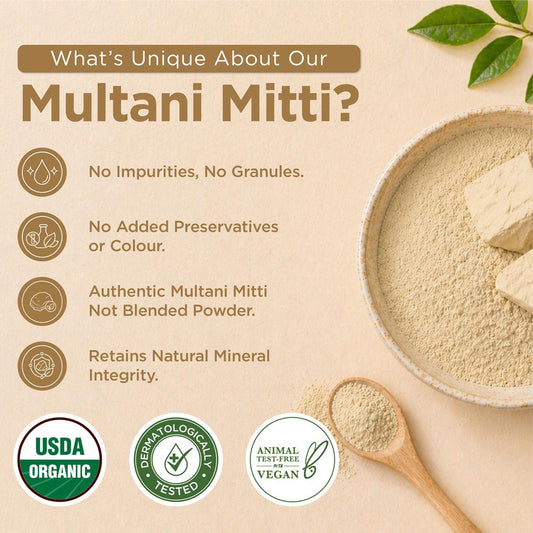 【Indus Valley】 Bio Organic Multani Mitti Powder for Hair and Face Pack｜ビオ オーガニック ムルタニミッティパウダー ヘア＆フェイスパック用｜1kg