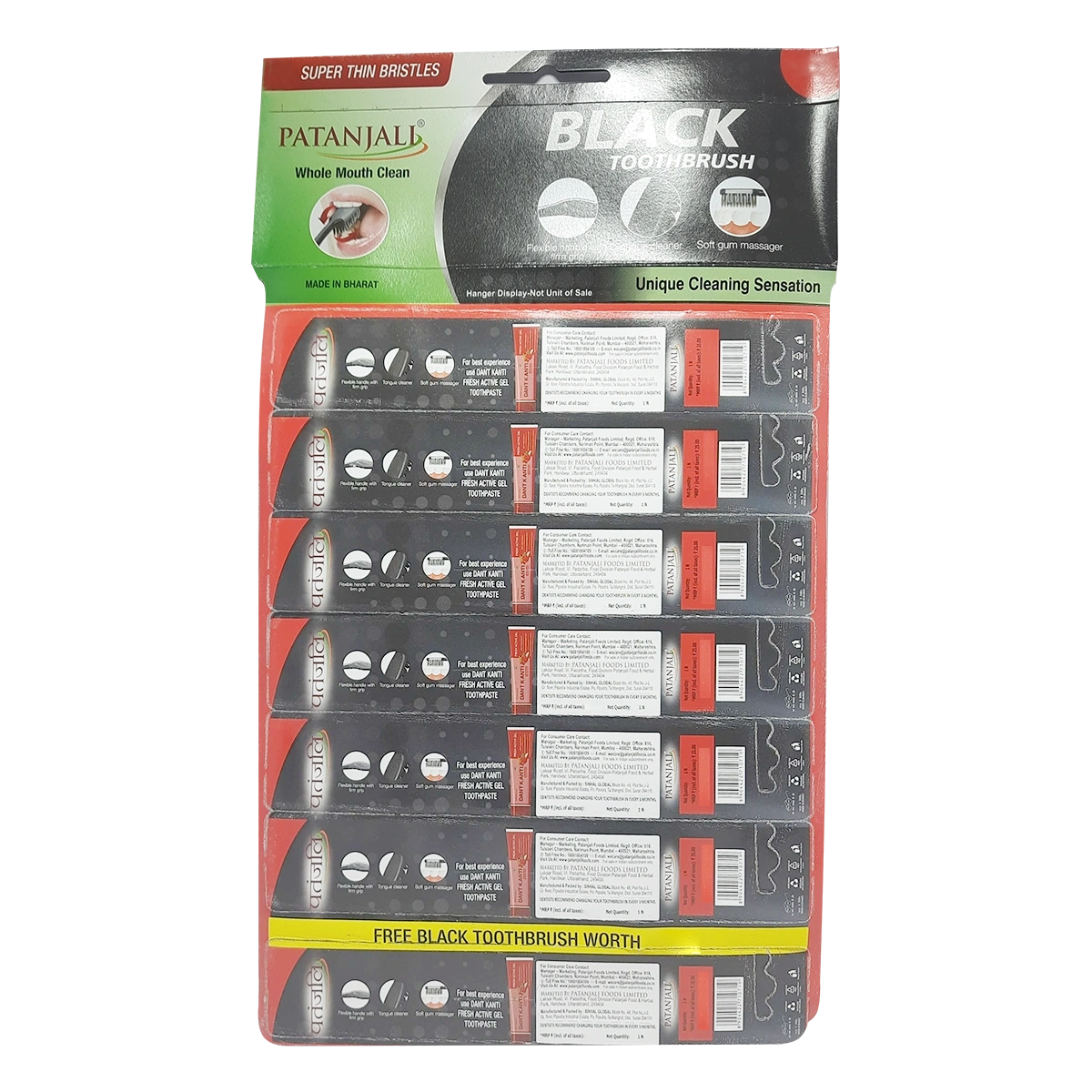 Patanjali Toothbrush Black (Hanger)