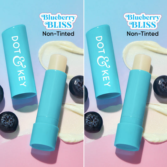 【Dot & Key】 SPF 50+ Barrier Repair Hydrating Lip Balm - Pack of 2 Blueberry Bliss ×2