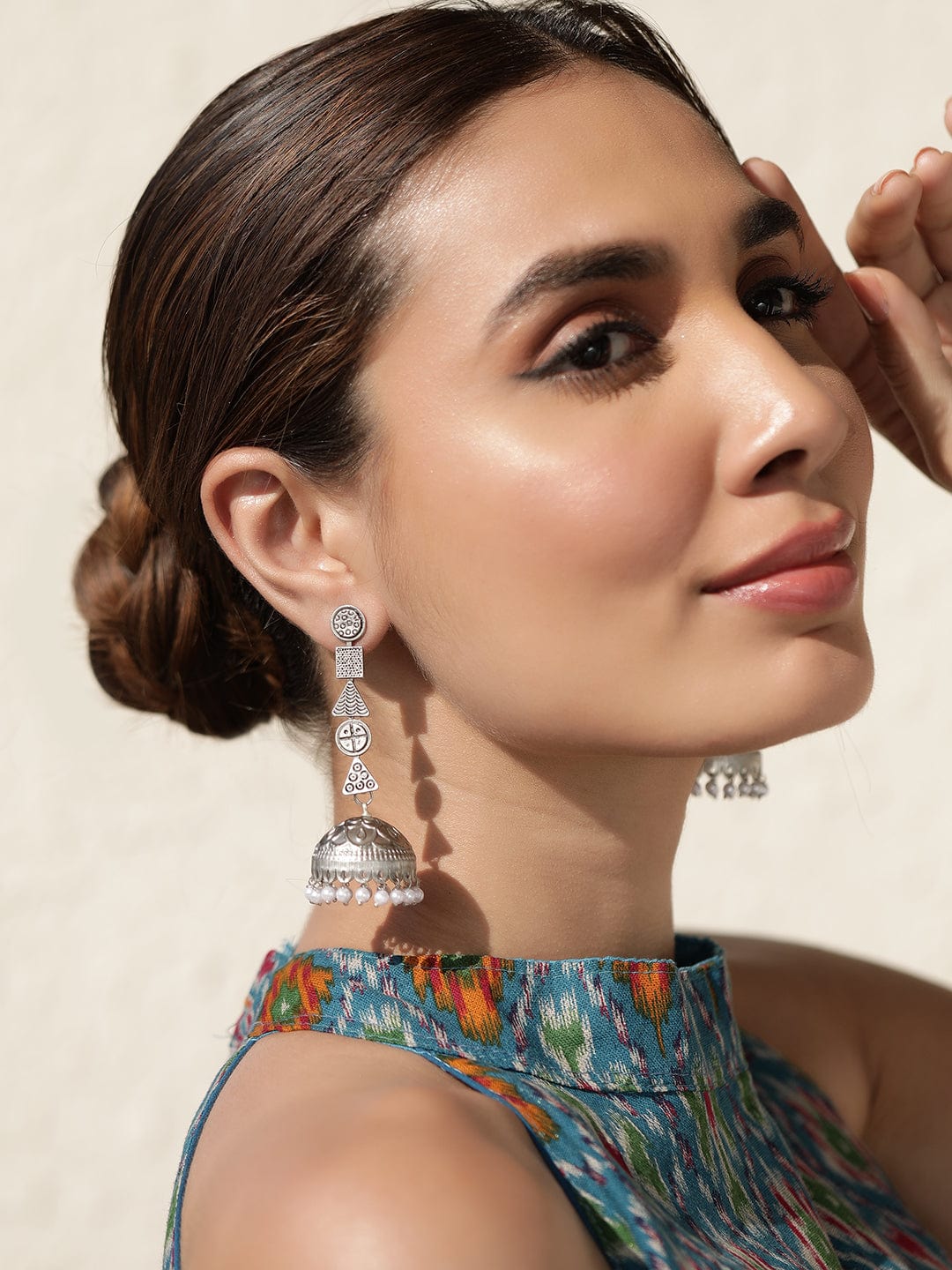 【Rubans】 Boho Elegance Oxidized Jhumka Earrings for Artistic Style｜ボーホーエレガンス オキシダイズド ジュムカイヤリング