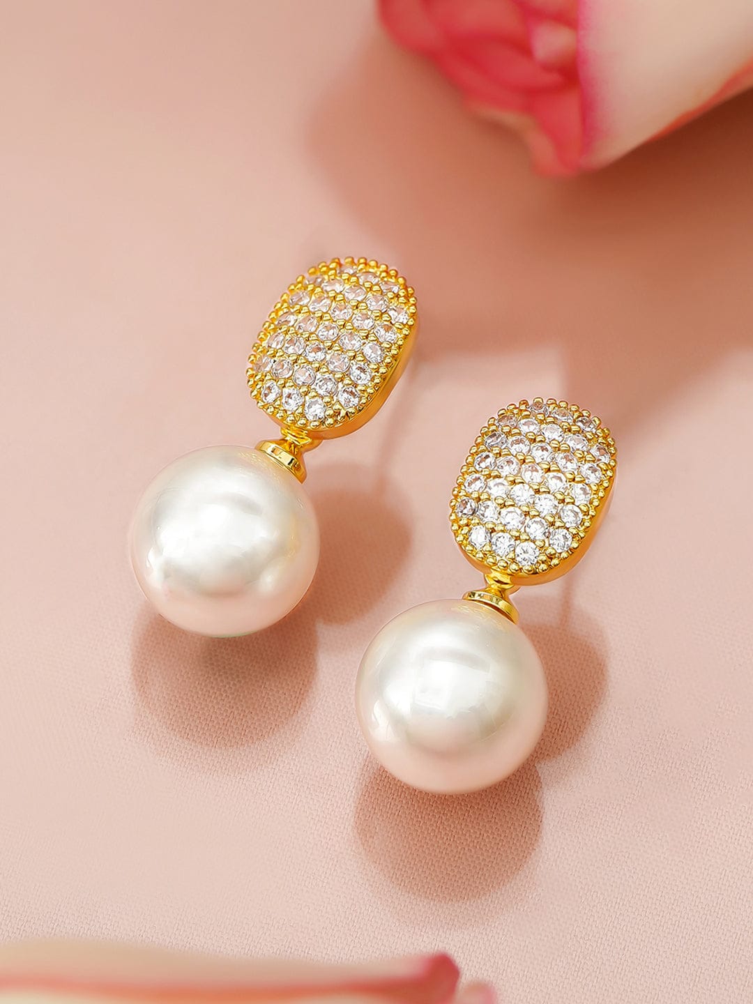 【Rubans】 Brilliance & Pearl Drop Earrings｜ブリリアンス＆パール ドロップイヤリング