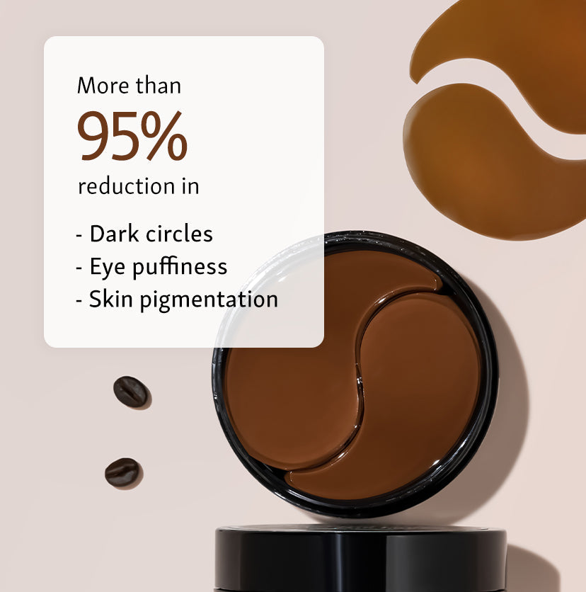 Coffee Hydrogel Under Eye Patches with Caffeine & HA - 30 Pairs