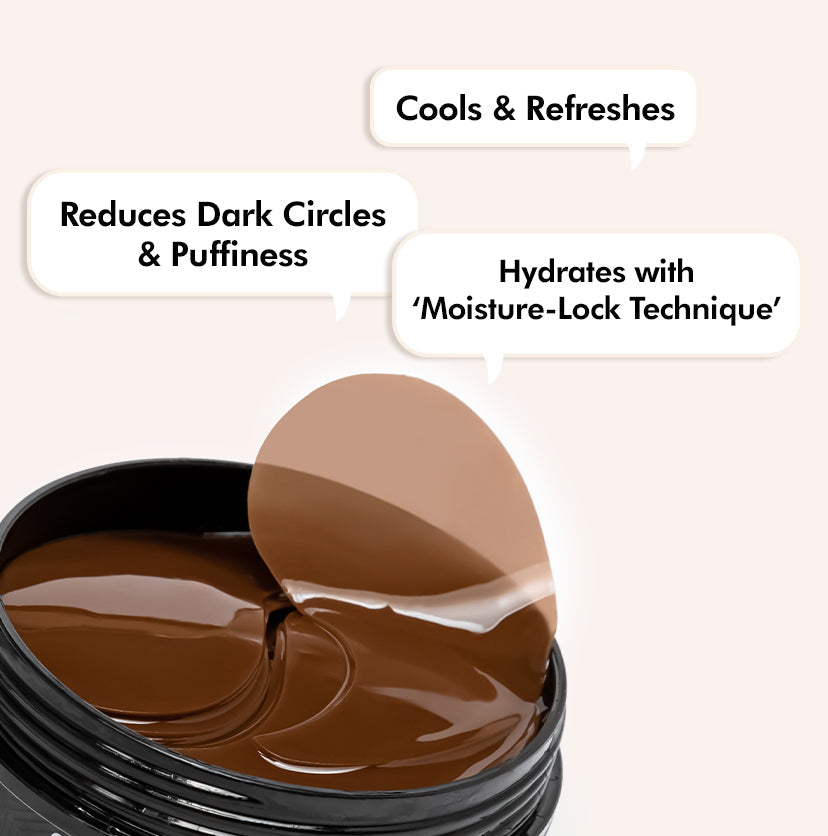 Coffee Hydrogel Under Eye Patches with Caffeine & HA - 30 Pairs