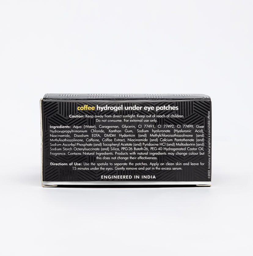 Coffee Hydrogel Under Eye Patches with Caffeine & HA - 30 Pairs