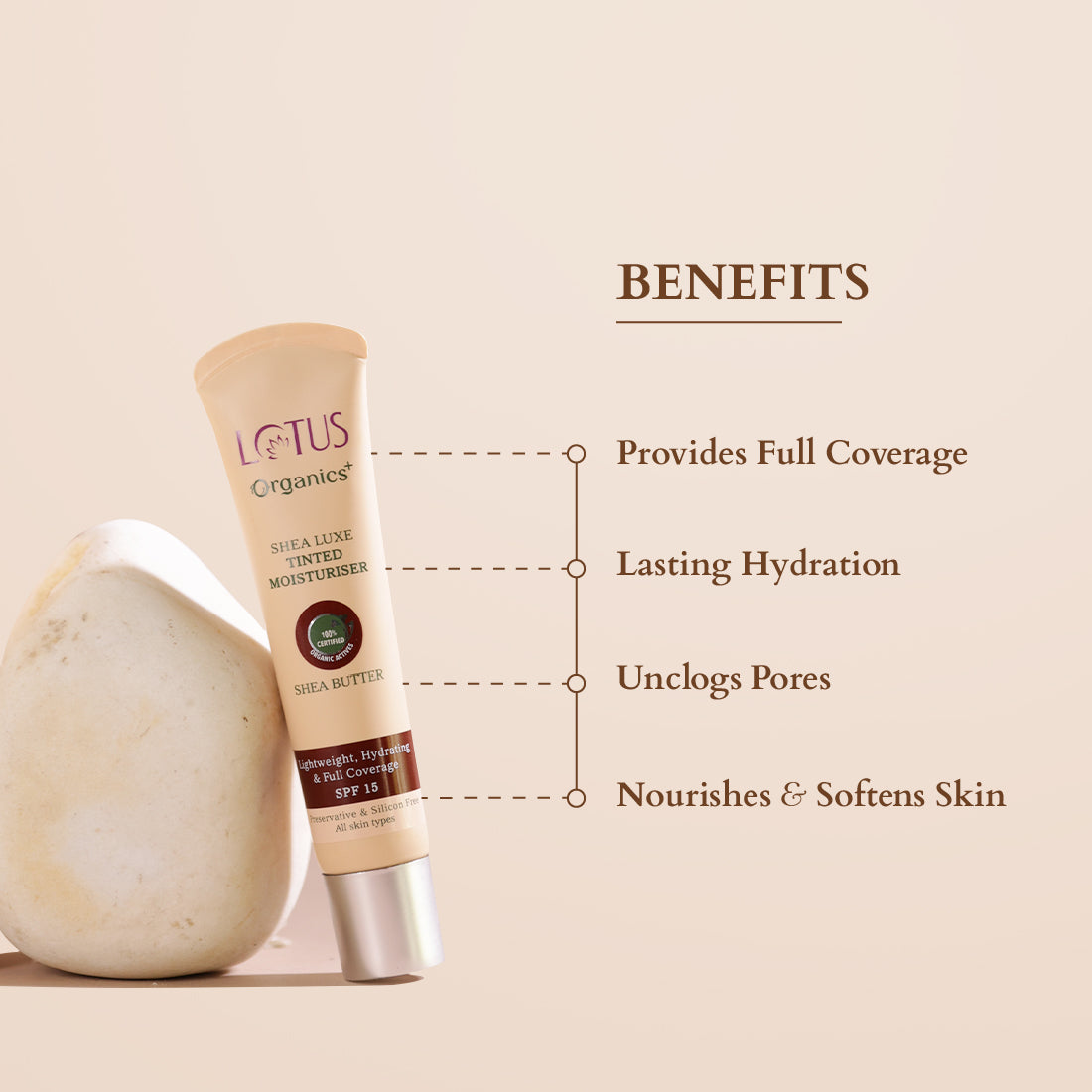 Organics+ Shea Luxe Tinted Moisturiser 40g / Light