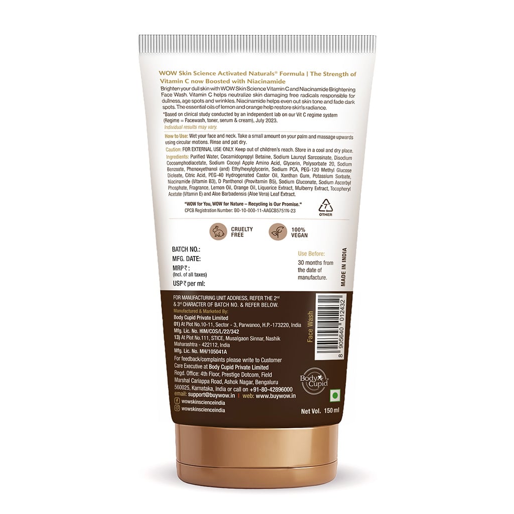 Vitamin C Face Wash 150ml Tube 100ml