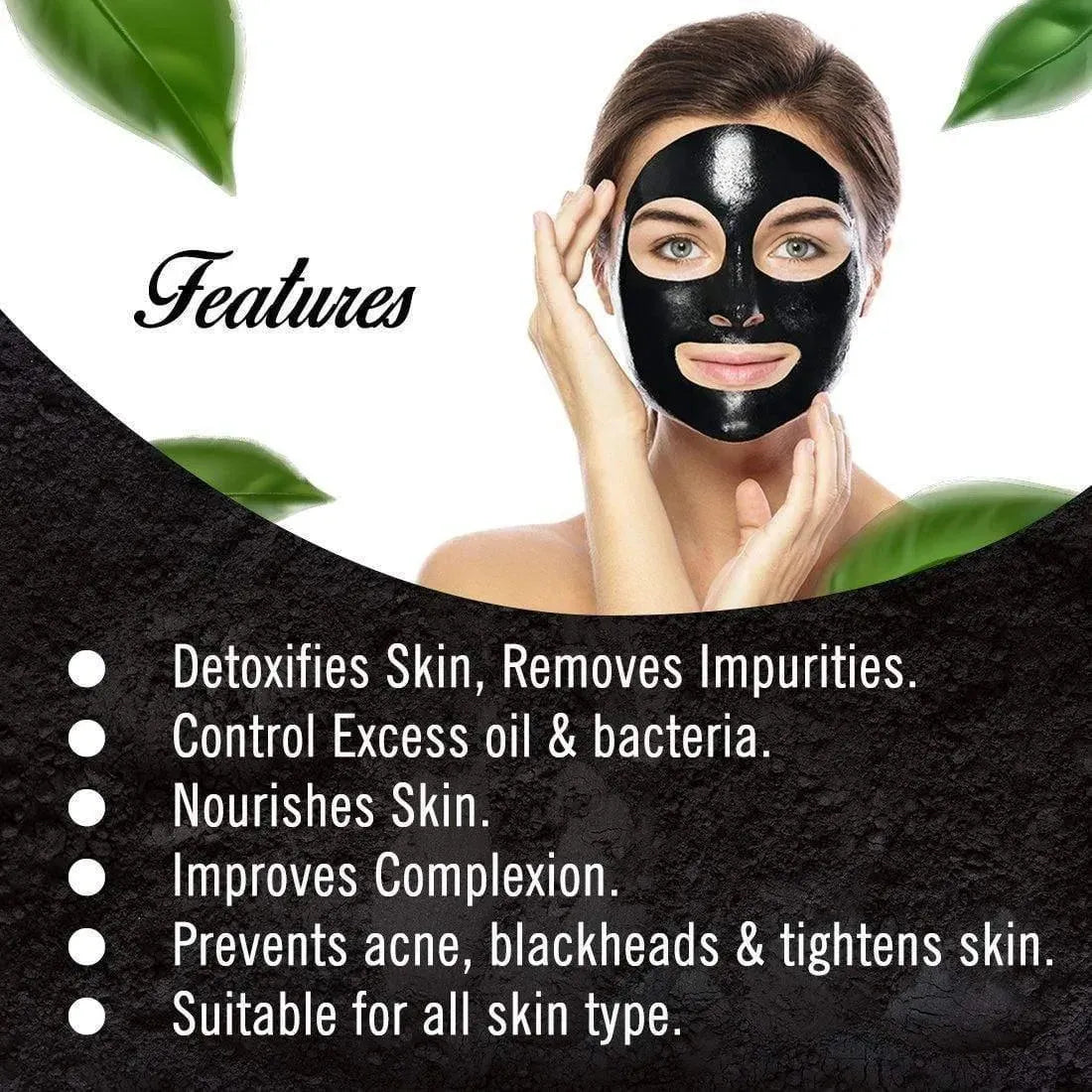 Charcoal Peel Off Mask-Blackhead & Dead Skin Removal, Tightens Pores, Deeply Cleanses  with Vitamin C, Rose Extract & Activated Charcoal 50ml
