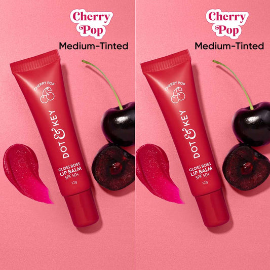 【Dot & Key】 SPF 50+ Vitamin C + E Brightening Lip Balm - Pack of 2 Cherry Pop ×2