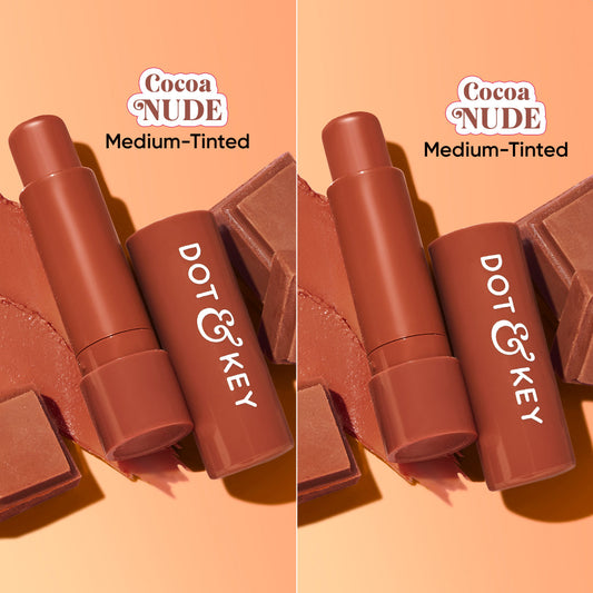 【Dot & Key】 SPF 50+ Barrier Repair Hydrating Lip Balm - Pack of 2 Cocoa Nude ×2