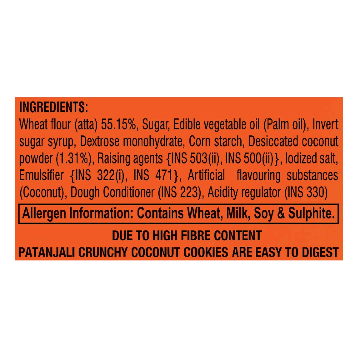 Patanjali Crunchy Coconut Cookies 70g