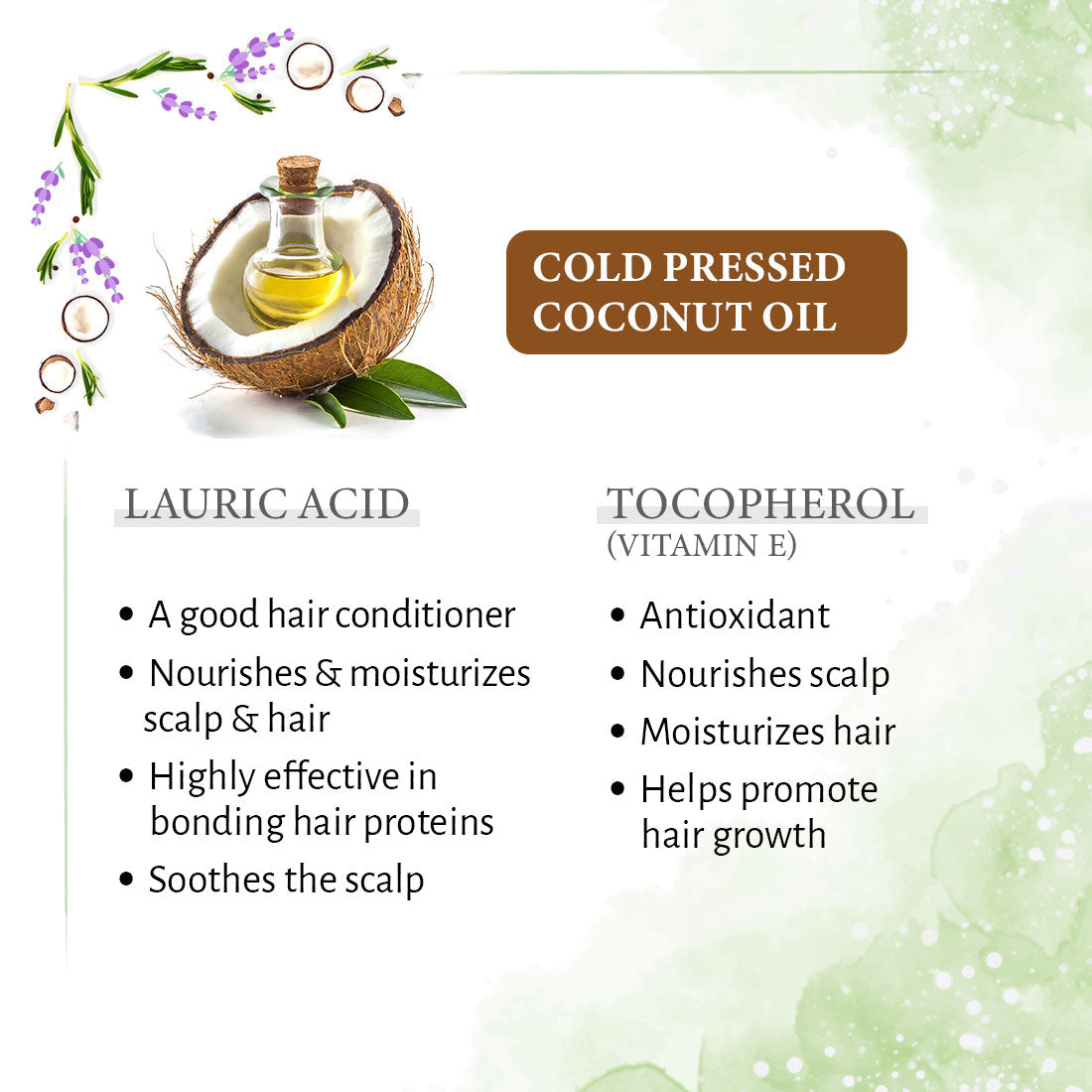 1% Lavender with 99% Coconut Oil - Cold Pressed Virgin Oil, Nourishes, Moisturizes, Promotes Hair Growth & Soothes Scalp Inflammation 200ml