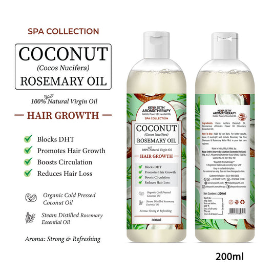1%  Rosemary with 99% Coconut Oil – Cold-Pressed, Promotes Hair Growth, Blocks DHT & Controls Hair Fall 200ml