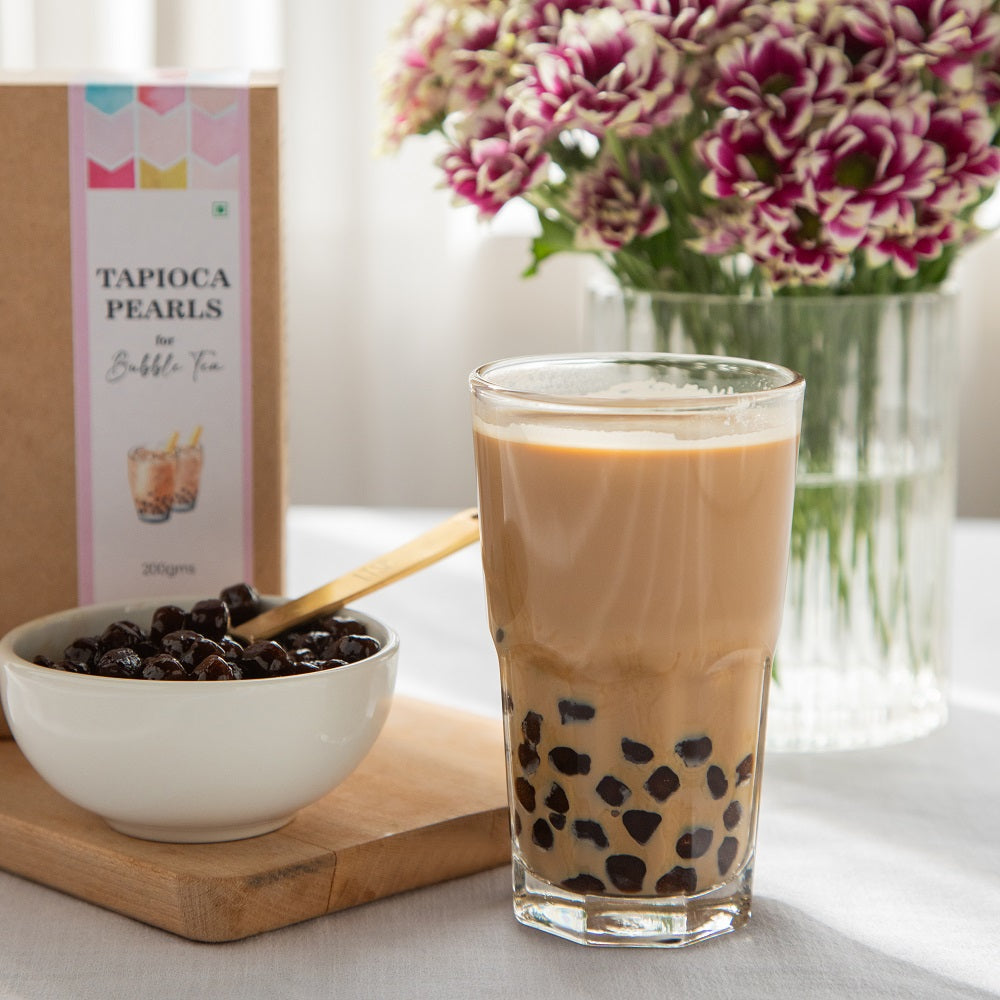 Bubble Tea Tapioca Pearls With Coffee Premix &10 Straws Coffee Premix Combo Pack