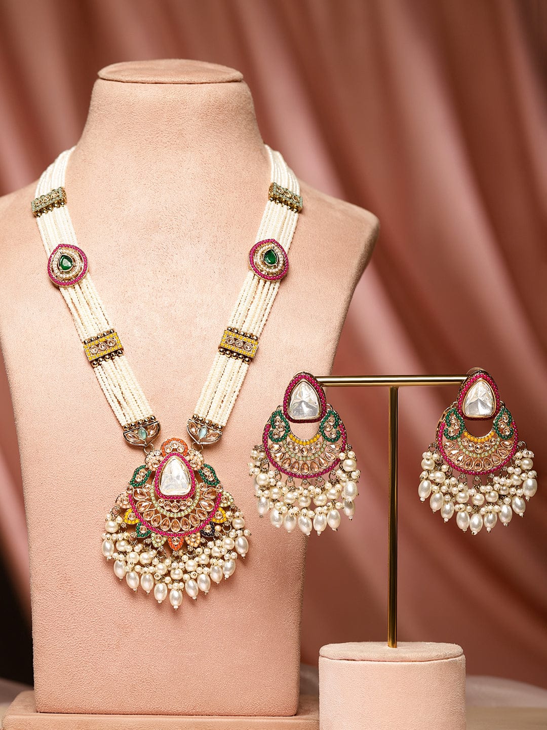 Colours in Harmony Kundan Necklace Set Multicolor