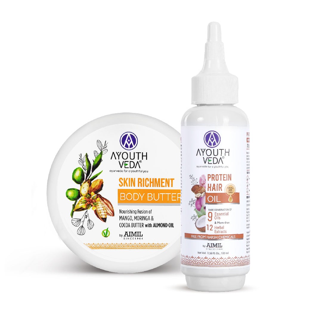 Hair and Body Nourishment | Protein hair oil 100ml | Skin Richment Body Butter 200g 100ml