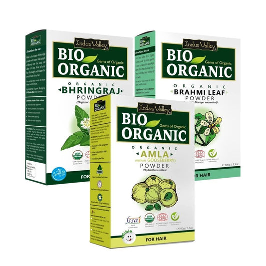 Bio Organic Amla, Bhringraj and Brahmi Leaf Combo- 300gm 300g