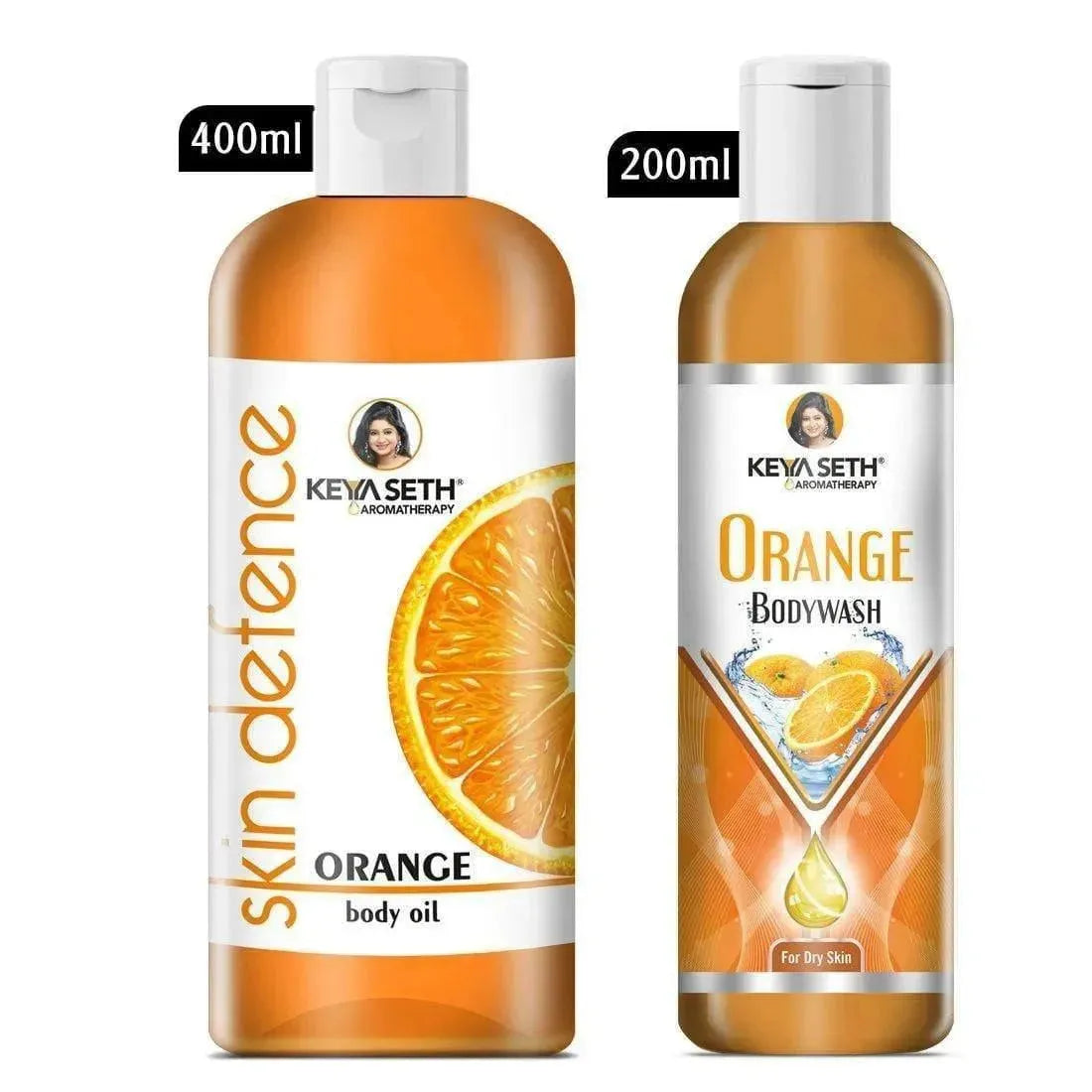 Complete Bath Care Combo with Orange Body wash 200ml + Skin Defence Orange Body Oil 400ml. 600ml