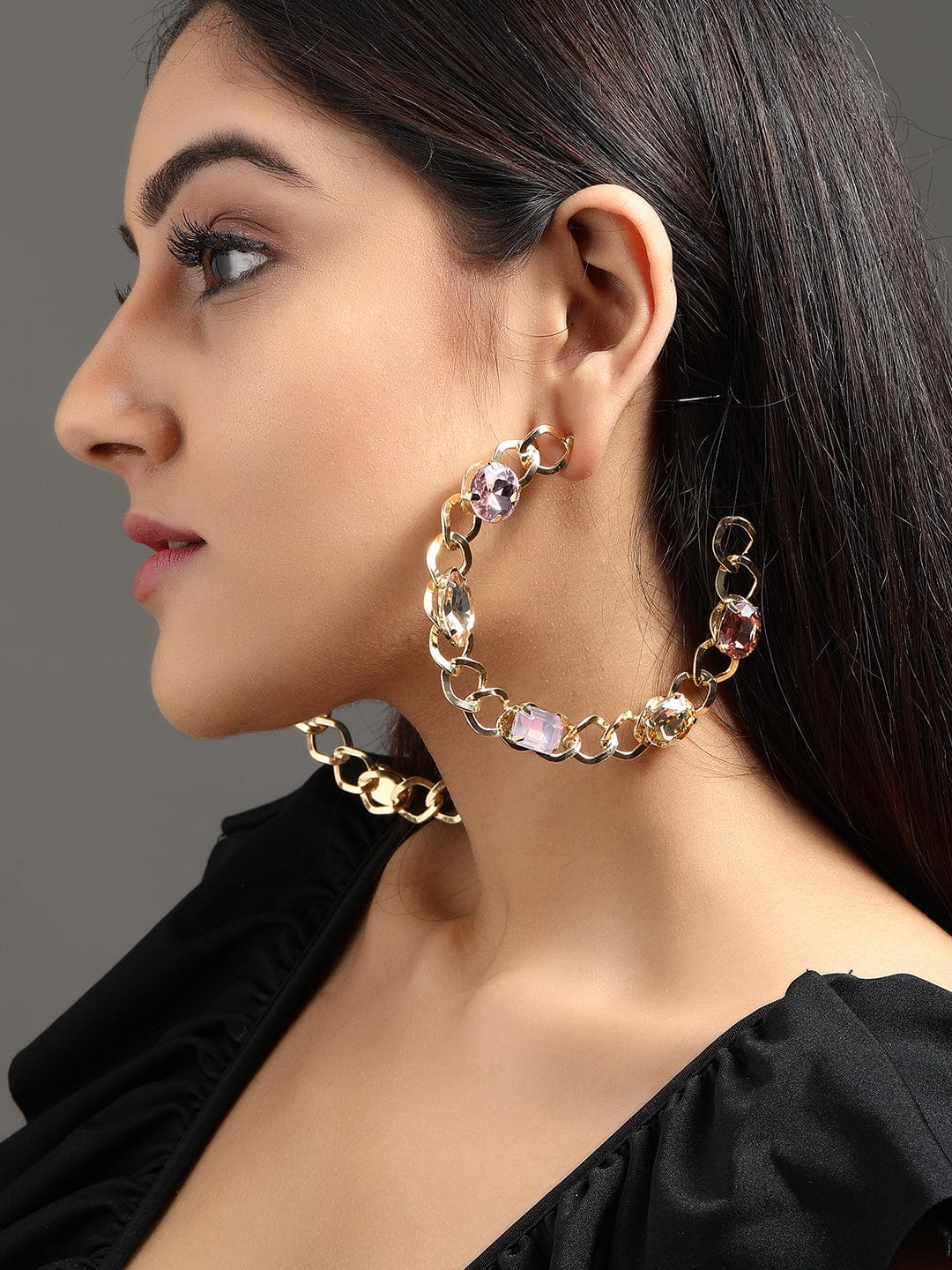 【Rubans】 Gold-Plated Handcrafted Half Hoop Earrings｜ゴールドメッキ ハンドクラフト ハーフフープ イヤリング