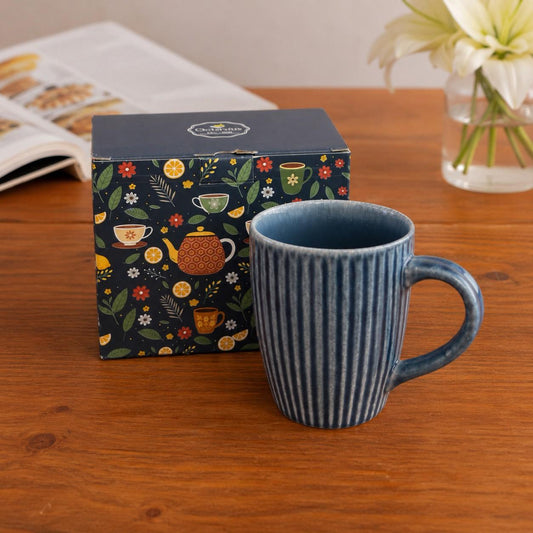 【Octavius】 Coastal Ripple Hand-Painted Ceramic Mug – 650 ml｜Coastal Ripple Hand-Painted セラミック マグ｜650ml