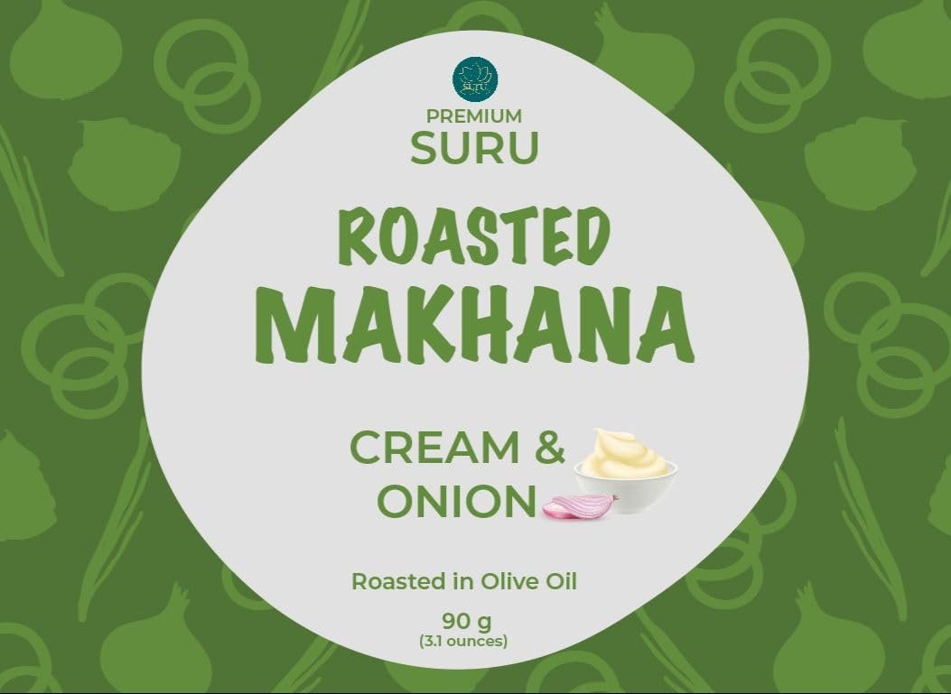 【SURU】 Zingy, Onion & Cheesy Combo Roasted Makhana Pack of 3｜ローストマカナ 3種セット（ジンギープディナ・タンギーチーズ・クリーム＆オニオン）｜90g×3
