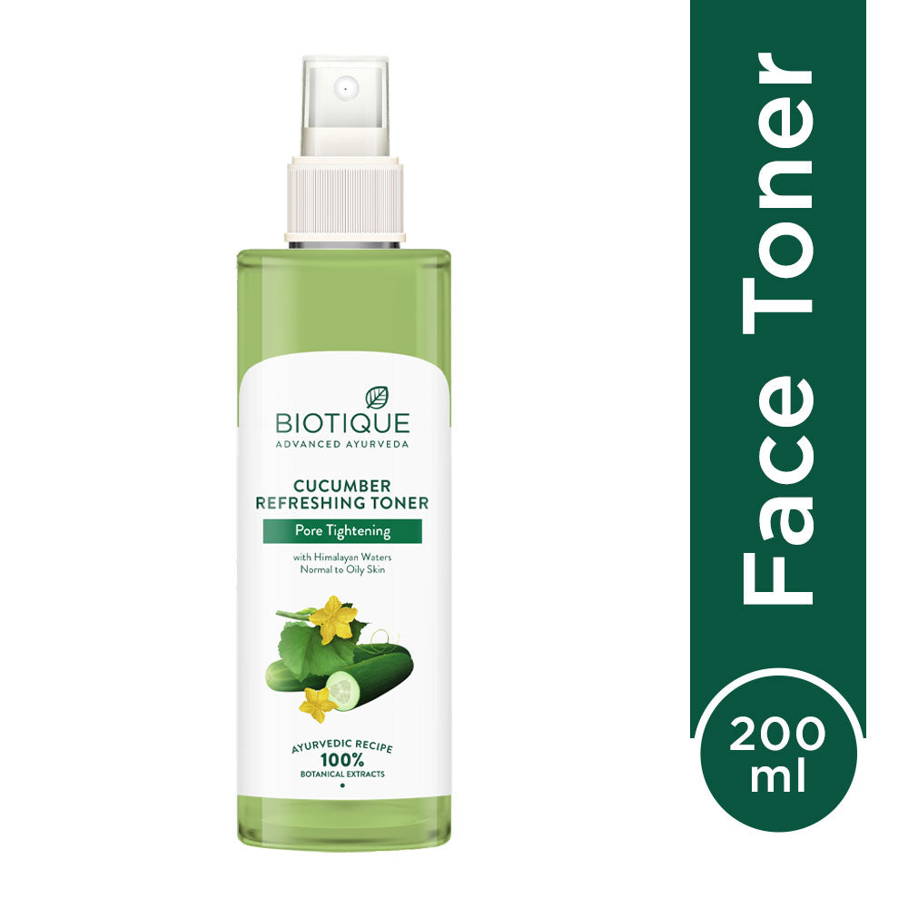 【Biotique】 CUCUMBER Pore Tightening Refreshing Toner 190ml｜きゅうり ポアタイトニング リフレッシング トナー｜190ML