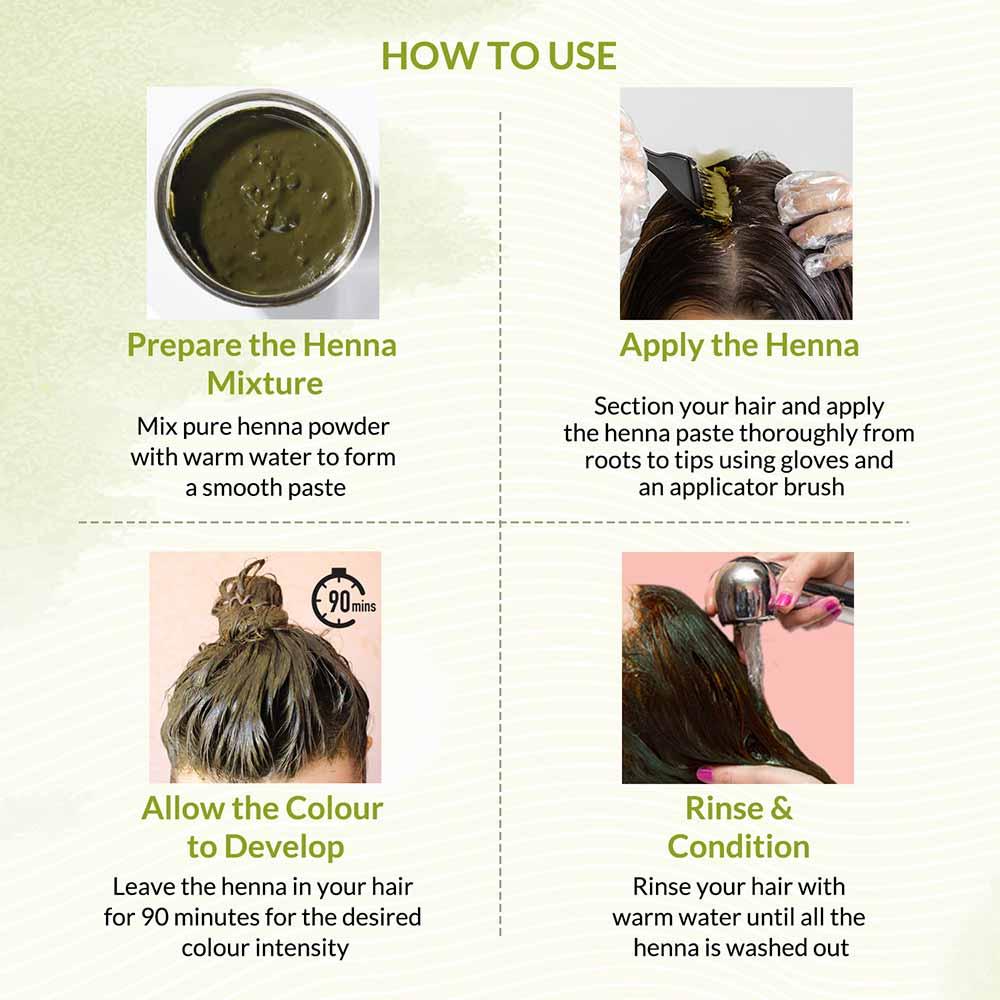 Bio Organic Dark Brown Henna Hair Colour For Early Grey Hair Coverage - 100gm 100g