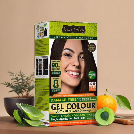 Dark Brown Damage Free Gel Hair Color Single Application Trial Pack Dark Brown