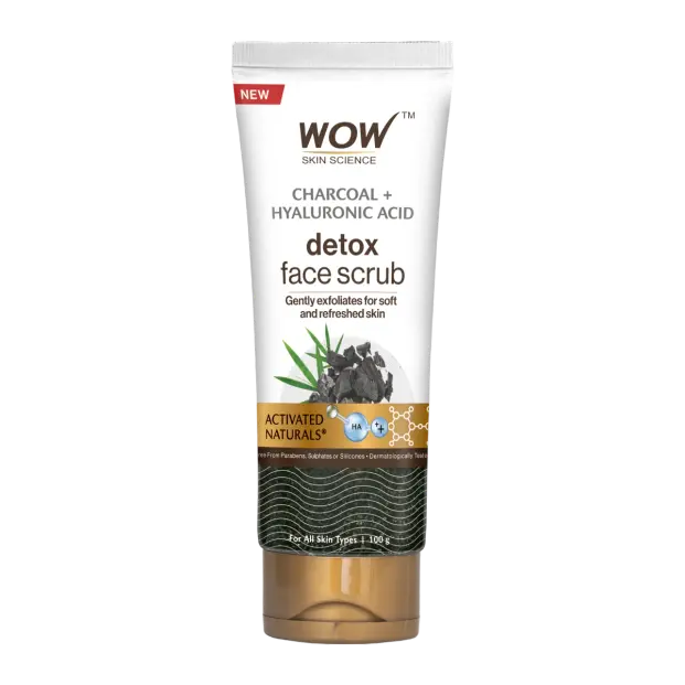 【WOW Skin Science】 Activated Charcoal Face Scrub For Exfoliation Oil Control Deep Cleansing｜活性炭 フェイススクラブ｜100ml