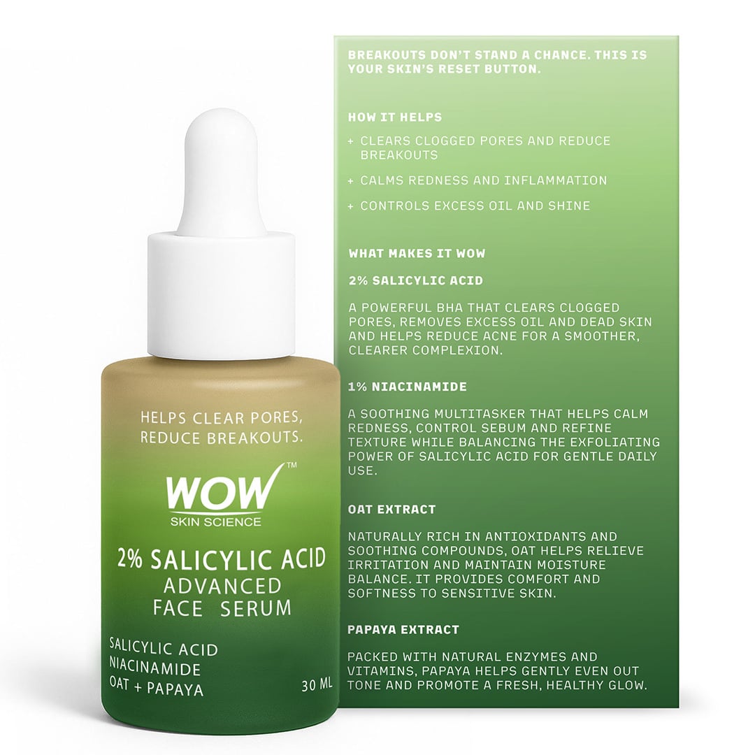 2% Salicylic Acid Face Serum Unclogs Pores & Controls Excess Oil