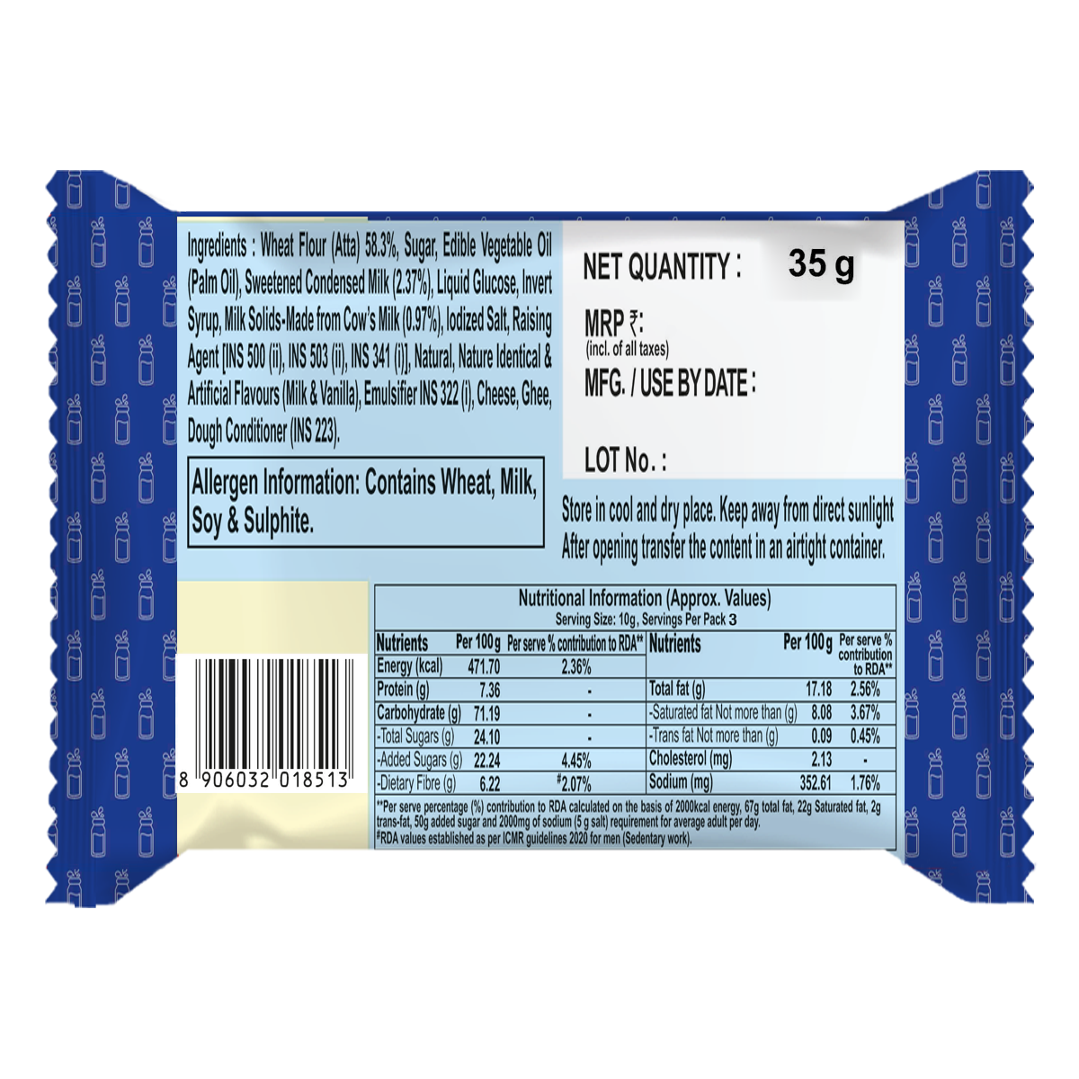 Patanjali Doodh Biscuits (800 g) 35g