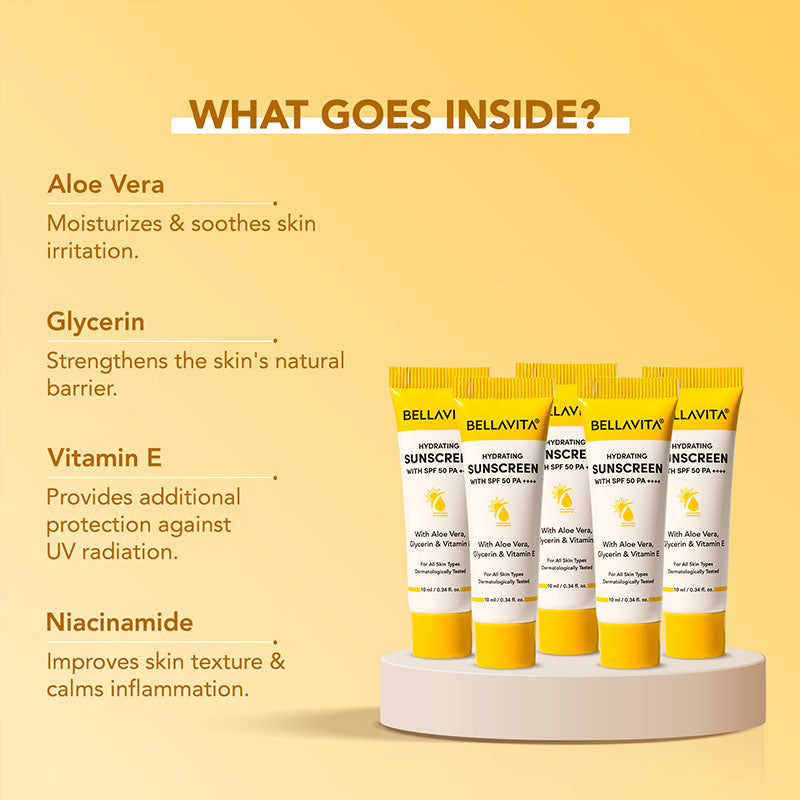 Mini Travel-Ready Hydrating Sunscreen - 10ml | Pack of 5 10ml