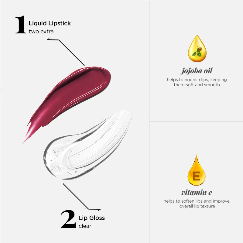 Two Good! 2 in 1 Liquid Lipstick & Lip Gloss Duo 1 L