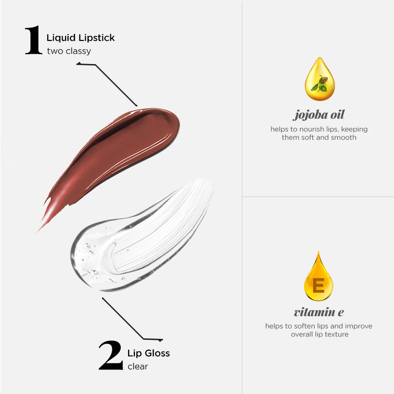 Two Good! 2 in 1 Liquid Lipstick & Lip Gloss Duo 1 L