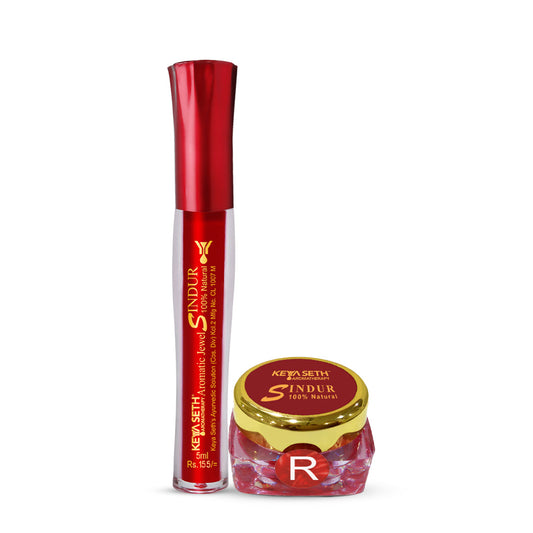 100% Natural Aromatic Liquid & Dust Red Sindoor 1Pcs Combo with Floral Pigments 98ml