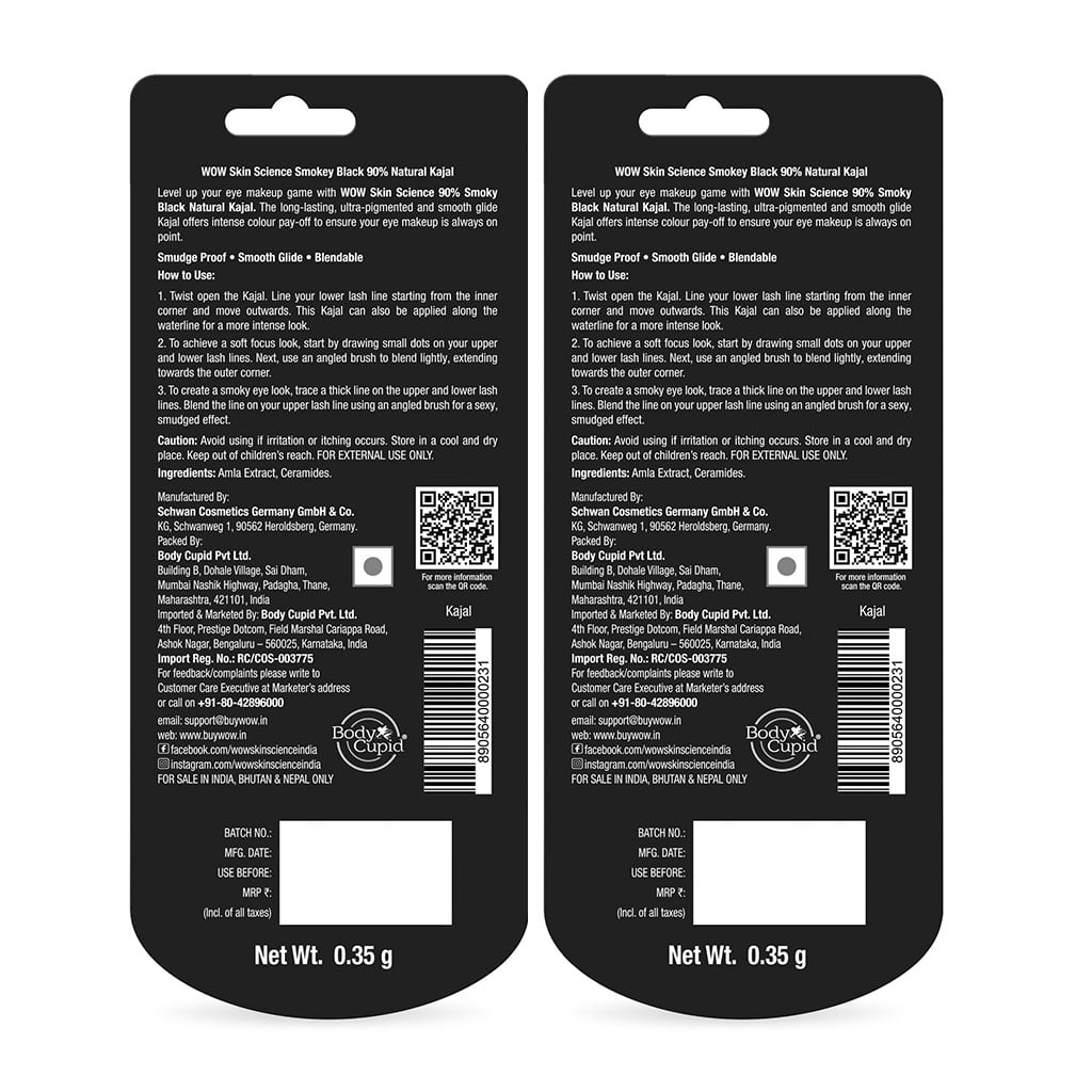 Intense Smoky Black Kajal Long-Lasting Ultra Pigmentation 0.70g