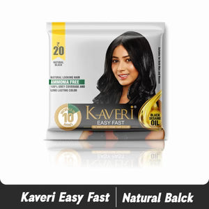 Kaveri Easy Fast Hair Colour – Professional Hair Colour Glossy Finish Long Lasting Formula – Pack of 12 Dark Brown