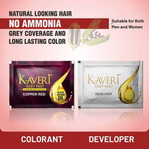 Kaveri Easy Fast Hair Colour – Professional Hair Colour Glossy Finish Long Lasting Formula – Pack of 12 Dark Brown