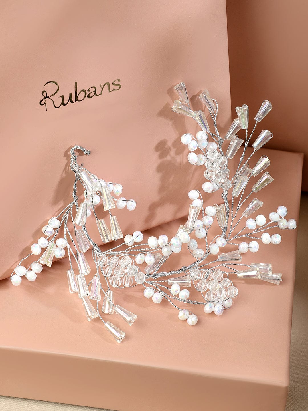 Embellished Pearl Beaded White Hair Accessory フリーサイズ