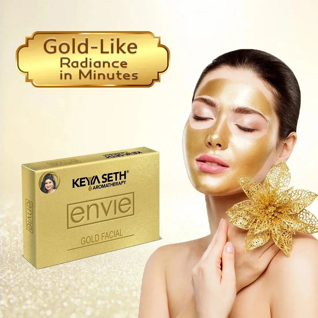 Envie Gold Facial Kit- White & Bright, Instant Radiance Shine & Youthful Glow for Women All Skin Types 23g