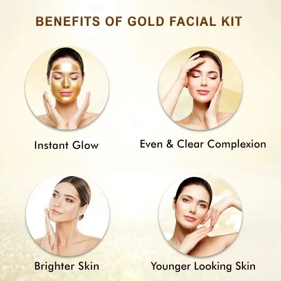 Envie Gold Facial Kit- White & Bright, Instant Radiance Shine & Youthful Glow for Women All Skin Types 23g x 3