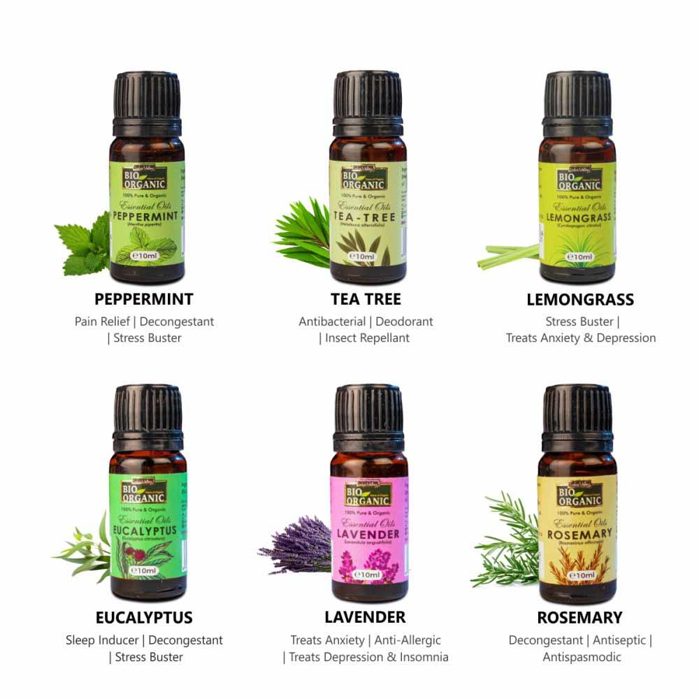 Essential Oils Gift Pack - Pack of 6 (10ml each) 10ml