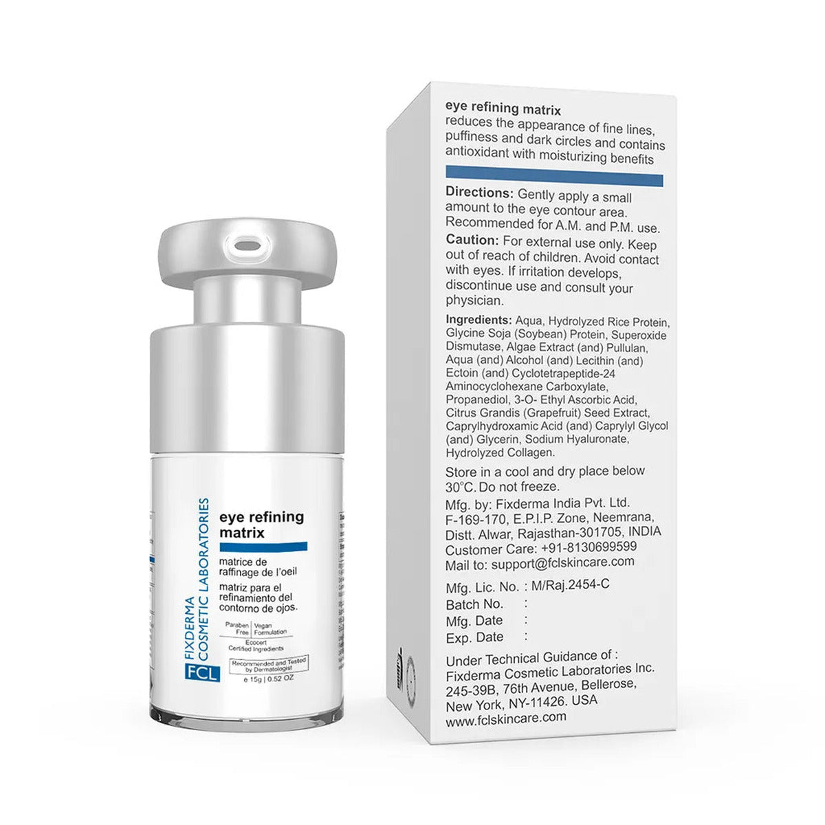 【Fixderma】 FCL Eye Refining Matrix Under Eye Gel｜FCL アイリファイニングマトリックス 目もと用ジェル｜15g