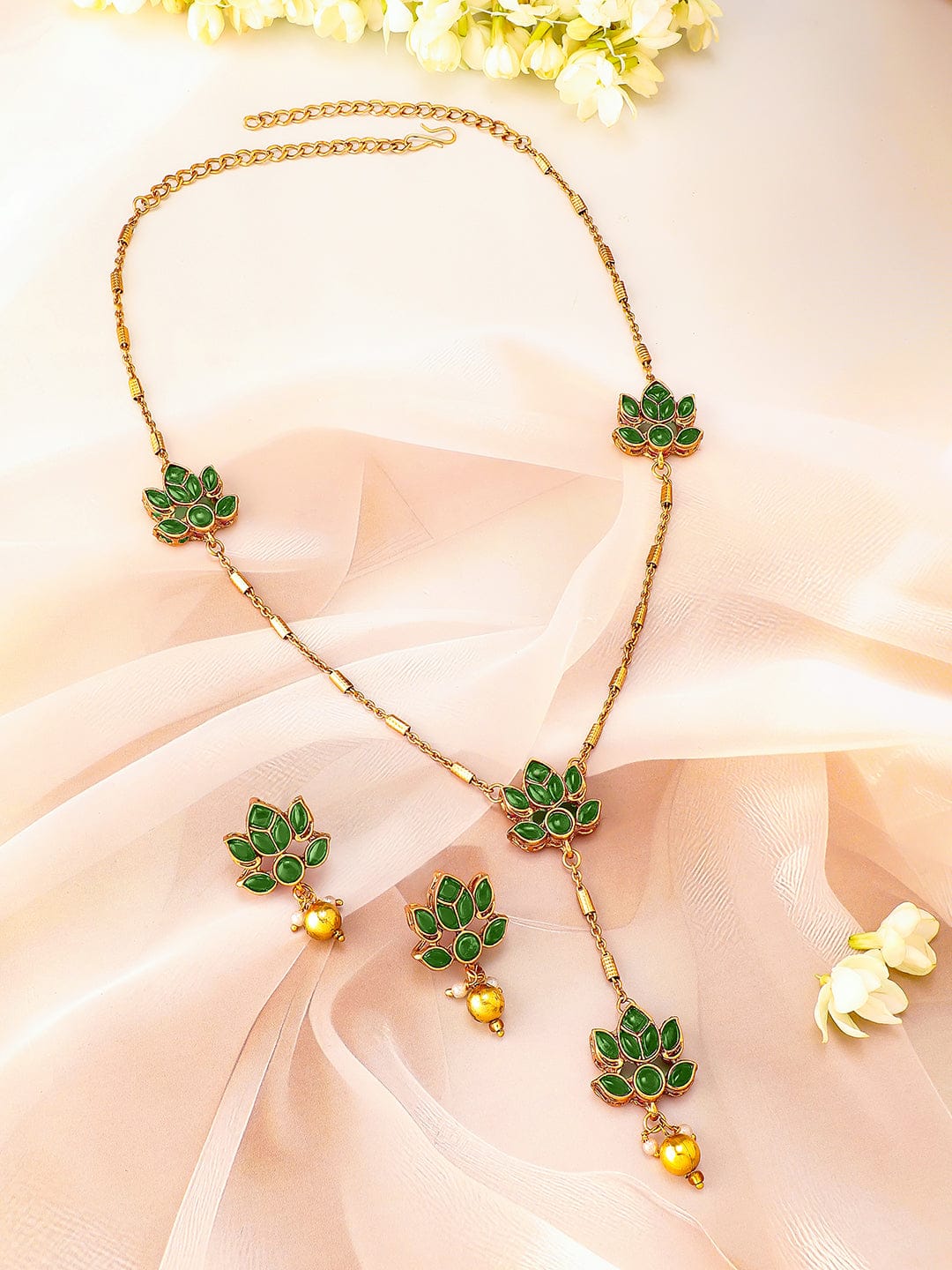 Fashion Statement Green Pendant Set フリーサイズ
