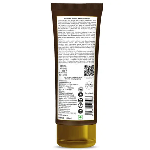 【WOW Skin Science】Neem Face Wash Acne Control & Oil Balancing｜ニーム フェイスウォッシュ｜100ml