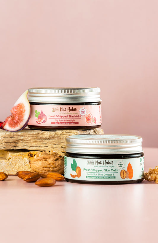 Multi Nut & Fig Rose Body Malai Combo コンボパック2点 (120ml x 2)