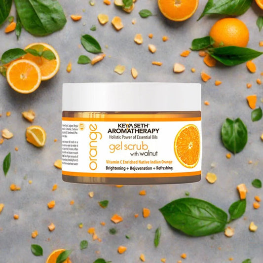 Orange Gel Scrub, Vitamin C Enriched, Walnut Shell, Natural Exfoliation, Removes Dead Cells, Brightening, Rejuvenating, Refreshing, Soothing & Detox 160g