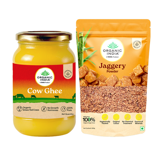 【Organic India】 Cow Ghee & Jaggery Combo｜カウギー＆ジャガリー コンボ｜500 g + 500 g