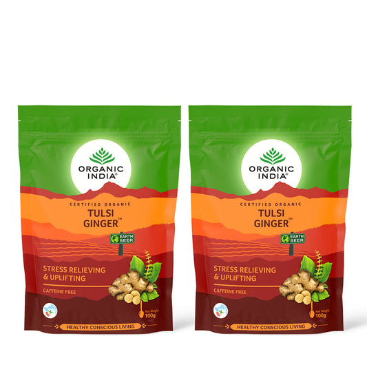 【Organic India】 Tulsi Ginger｜トゥルシー ジンジャー｜100 g Zipper x 2