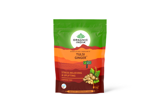 【Organic India】 Tulsi Ginger｜トゥルシー ジンジャー｜100 g Zipper x 3
