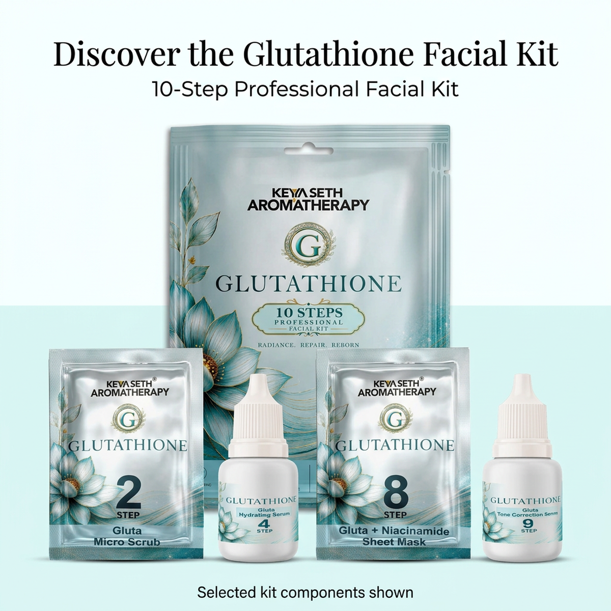 【Keya Seth】Glutathione 10-Step Professional Facial Kit - Skin Radiance Ritual Set｜グルタチオン 10 ステップ プロフェッショナル フェイシャルキット